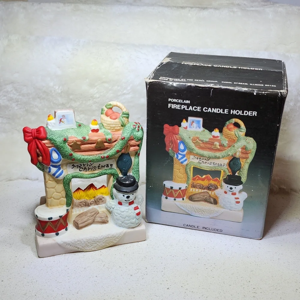 Vintage Porcelain Fireplace Candle holder - Picture 6 of 16